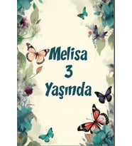 Renkli Kelebekler Temalı Doğum Günü Afişi -3 35X50 cm