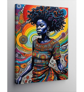 Kanvas Tablo Soyut Fon Afrikalı Kadın