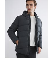 LCWAIKIKI Classic Haki Standart Kalıp Kapüşonlu Erkek Şişme Mont