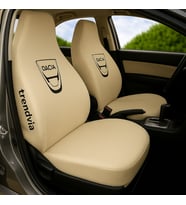 Dacia Uyumlu Penye Kumaş Oto Koltuk Kılıfı Takımı - Ön Arka Servis Kullanımı (Bej)
