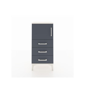 Arges Komodin Tek Raflı 3 Çekmeceli Tek Kapaklı 44x30x96 Aytaşı-Antrasit