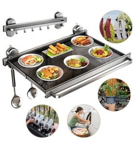 Sunup SN-26733 Duvara Monte Vantuzlu Katlanır Masa Çamaşır Rafı