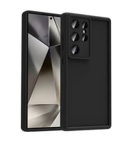 Samsung Galaxy S25 Ultra Kılıf Kamera Korumalı Kalın Kenarlı Viera Silikon Case (Siyah)