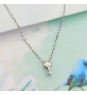 Kadın Gümüş Minimal Anahtar Model Kolye 925 Ayar