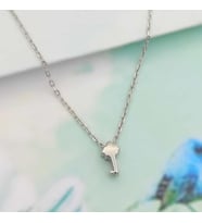Kadın Gümüş Minimal Anahtar Model Kolye 925 Ayar