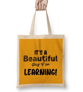 Teacher Gift-Learning Inspire-Science Student School- Inspirational KIDS WOMEN Men Bez Çanta Uzun Saplı