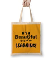 Teacher Gift-Learning Inspire-Science Student School- Inspirational KIDS WOMEN Men Bez Çanta Uzun Saplı