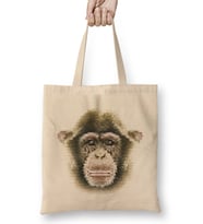 Geometric Animal Chimpanzee Bez Çanta Uzun Saplı