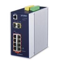 L2+ Endüstriyel Yönetilebilir Switch (L2+ Industrial Managed Ethernet Switch)
8-Port 10/100/1000T 802.3at/af PoE+ Injector (Port başına 30.8 watt) (PoE Güç Bütçesi maks. 240 watt)
2-port 1G/2.5G SFP (2-Port 100/1000X SFP (Port-9 ve Por