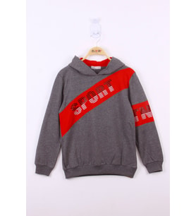 Toontoy Erkek Sport Baskılı Sweatshirt (Antrasit Melanj)
