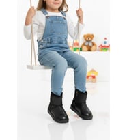 Ayakmod Taba İçi Kürklü Soğuğa Dirençli Kız Çocuk Bot 1212 P (Siyah Simli)