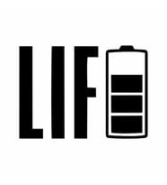 Life Batarya Sticker Siyah 15x10 CM (Siyah-Siyah)