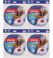 Vileda Turbo Yedek Mop Paspas Ucu (%100 Mikrofiber) (4 Lü Set) (Beyaz)