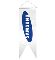 Samsung Logolu Kırlangıç Bayrak 100x300 cm 1.Sınıf Saten Kumaş