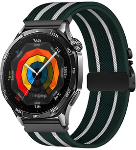 Huawei ile Uyumlu Metal Bağlantılı Parachute Loop 22mm Kordon GT5/GT5 Pro/GT4/GT3/GT3 Pro/GT2/GT2 Pro 46mm için Terleme Karşıtı Bileğe Göre Ayarlanabilen Elastik Kayış