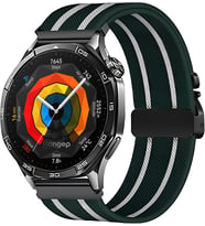 Huawei ile Uyumlu Metal Bağlantılı Parachute Loop 22mm Kordon GT5/GT5 Pro/GT4/GT3/GT3 Pro/GT2/GT2 Pro 46mm için Terleme Karşıtı Bileğe Göre Ayarlanabilen Elastik Kayış