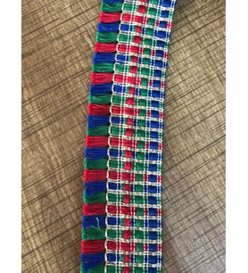 EN 4 CM RENKLİ PÜSKÜLLÜ ŞERİT DİKİŞ GİYİM AKSESUARI (1 METRE )