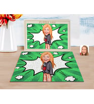 BK Gift Kişiye Özel Kadın Karikatürlü 1000 Parça Profesyonel Puzzle-100