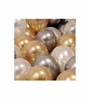 Gold Gümüş Gri Beyaz Balon - 25 Adet ( Balonlar Sönüktür)