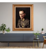 Altın Paspartulu Atatürk  Çerçeveli Tablo C66 (Gold)