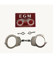 EGM Kelepçe Zincirli Çift Kilitli Paslanmaz Çelik (Asker ve Polis Kelepçesi) (Gümüş)