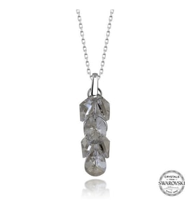 Crystal Taşlı Salkım 925 Ayar Gümüş Kolye