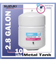 Tüm Su Arıtma Cihazlarına Uyumlu 2,8 Galon (10 Lt) Metal Tank (Beyaz)
