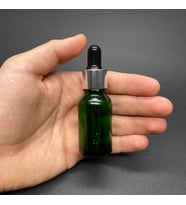 15Ml Yeşil Cam Damlalıklı Şişe , Gümüş Metal Kapak , 15 Cc Yeşil Cam Damlalıklı Şişe x 6 Adet