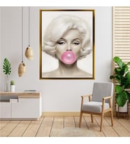 Tablore Marilyn Monroe Pembe Sakız Pop Art Kanvas Tablo Modern Portre Duvar Dekoru