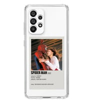 Samsung Galaxy A73 Uyumlu Spider Man Minimalist Poster Desenli Şeffaf Telefon Kılıfı