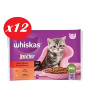 Whiskas Junior Yavru Kedi Sığırlı Tavuklu 4X85 Gr Set 12'li
