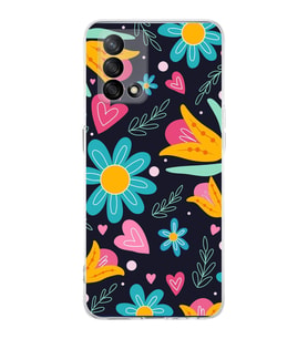 PrintiFy Oppo A74  ile Uyumlu 1mm Slim Fit Retro Renkler 1 Baskılı Şeffaf  Kılıf