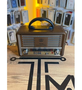 Nostaljik Klasik Radyo Bluetooth FM AM SW USB TF Kart Destekli Hoparlör (Koyu Kahverengi)
