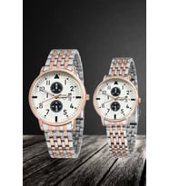 Çelik Erkek/Kadın Kol Saati 3 ATM Gümüş/Rose-Gold Sevgili Kol Saatleri STC11993 (Çok Renkli)