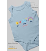 Dad mom me sweet family Sıfır Kollu Bebek Zıbını %100 Pamuk