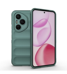 Honor 400 Pro Uyumlu Kılıf Esnek TPU Oyuklu Arka Yüzey Tasarımlı Zore Etnik Silikon Kapak (Koyu Yeşil)
