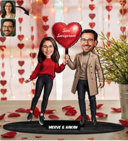 BK Gift Kişiye Özel Sevgili Karikatürlü Ahşap Biblo -26, Fotoğraftan Karikatür, Sevgililer Günü Hediyesi, Ev Hediyesi