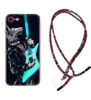 Apple iPhone 5 6 7 8 Plus Se XR Kılıf Boyun Asklı Rasta Silikon Dog Guitar 1789