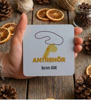 Kişiye Özel Antrenör Bardak Altlığı  Hediyesi (Beyaz)