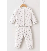 Biçomi Hassas Ciltlere Özel Nikelsiz Çıtçıt Korumalı %100 Pamuklu Nefes Alan Bebek Pijama Takımı (3-