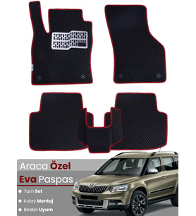 SKODA YETİ (2009-2017) Uyumlu EVA Paspas Tam Set–Oto Paspas,Araca Özel,Kolay Montaj