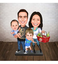 KİŞİYE ÖZEL AİLE KARİKATÜR çekirdek aile 3 BİBLO