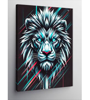 Kanvas Tablo Neon Aslan Portresi