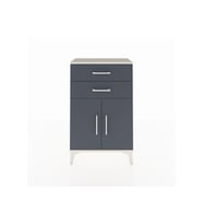 Arges Komodin Tek Raflı 2 Çekmeceli 2 Kapaklı 60x30x96 Aytaşı-Antrasit