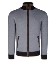 1021 DEWBERRY ERKEK SWEATSHIRT-AÇIK DIAGONAL SİYAH