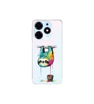 Tecno Spark 10 Pro ile Uyumlu Splash Tembel Hayvan Tasarımlı Şeffaf Silikon Kılıf