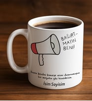 Komik - Esprili Kupa Bardak BAĞIRTMAYIN BENİ Tasarımlı Komik Kupa Bardak