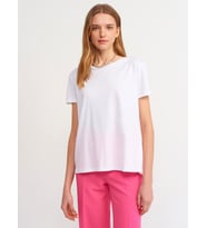 Dilvin Kadın Bisiklet Yaka Basic T-shirt - 3471 (Turuncu)