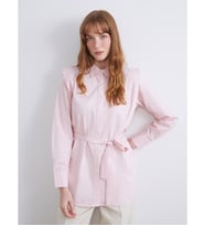 LCWAIKIKI Classic Pembe Kuşaklı Kadın Gömlek Tunik