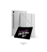 Galaxy Tab S10 FE Plus Uyumlu 13.1 inç Kalem Bölmeli Standlı Tri Folding Tablet Kılıfı (Gri)